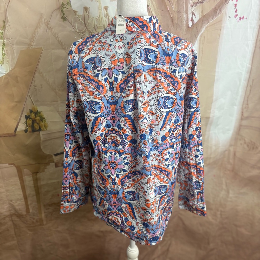 NEW Talbots Floral Paisley Button-Down Blouse in Lavender Multi - Picture 8 of 11